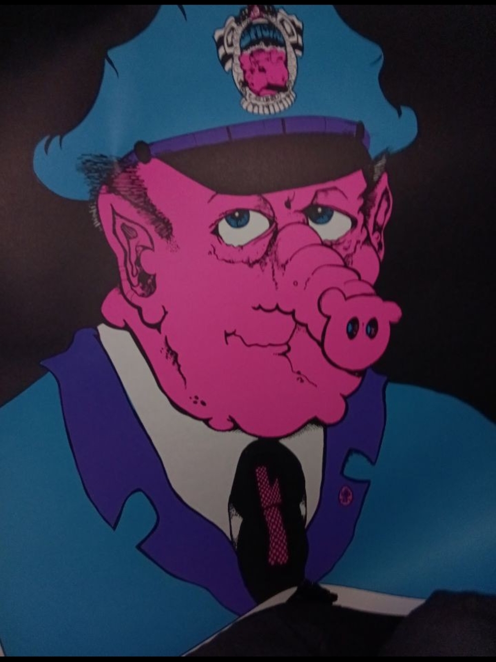 1968 Pig Cop Blacklight Poster